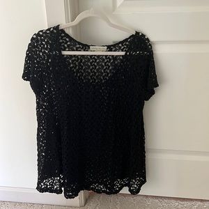 Black Crochet Top